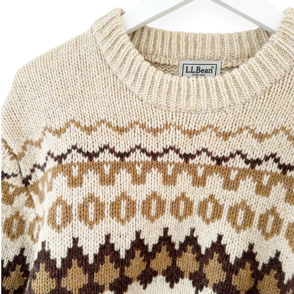 L.L.Bean • 100% Lambswool Fair Isle / Nordic Yoke Sweater